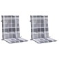 vidaXL Cuscini per Sedia 2 pz a Quadri Grigi 100x50x3cm Tessuto Oxford