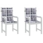vidaXL Cuscini per Sedia 2 pz a Quadri Grigi 100x50x3cm Tessuto Oxford
