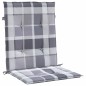 vidaXL Cuscini per Sedia 2 pz a Quadri Grigi 100x50x3cm Tessuto Oxford