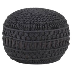 vidaXL Pouf Lavorato a Mano Macramé Antracite 45x30 cm in Cotone