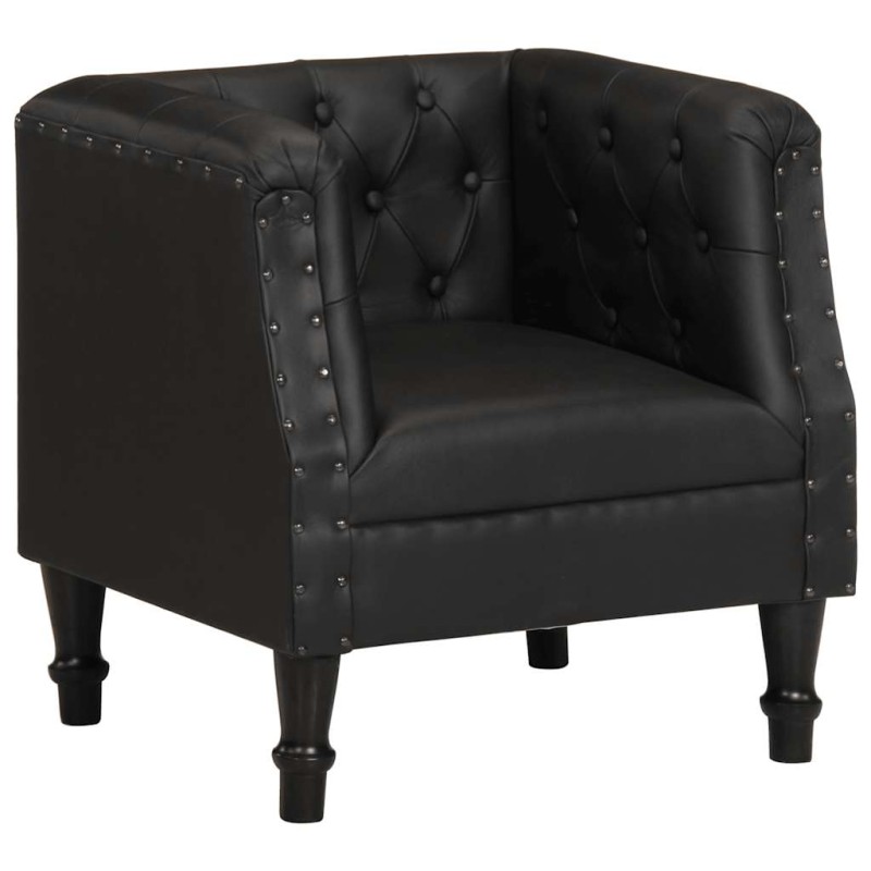vidaXL Poltrona Nera in Vera Pelle vidaXL Poltrona Nera in Vera Pelle