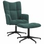 vidaXL Poltrona Relax con Poggiapiedi Verde Scuro in Velluto vidaXL Poltrona Relax con Poggiapiedi Verde Scuro in Velluto
