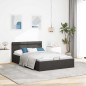 vidaXL Giroletto con Contenitore e LED Grigio Scuro Tessuto 140x200 cm 
