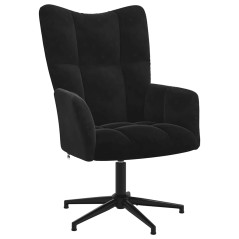 vidaXL Sedia Relax Nera in Velluto