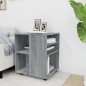 Armadietto con Ruote Grigio Sonoma 60x53x72cm Legno Multistrato Armadietto con Ruote Grigio Sonoma 60x53x72cm Legno Multistrato