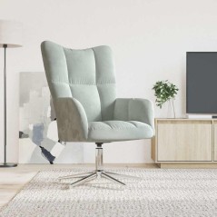 vidaXL Sedia Relax Grigio Chiaro in Velluto