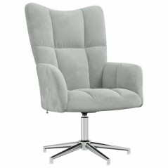 vidaXL Sedia Relax Grigio Chiaro in Velluto