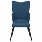 vidaXL Sedia Relax con Sgabello Blu in Tessuto vidaXL Sedia Relax con Sgabello Blu in Tessuto