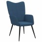 vidaXL Sedia Relax con Sgabello Blu in Tessuto vidaXL Sedia Relax con Sgabello Blu in Tessuto