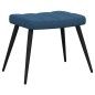 vidaXL Sedia Relax con Sgabello Blu in Tessuto vidaXL Sedia Relax con Sgabello Blu in Tessuto