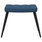 vidaXL Sedia Relax con Sgabello Blu in Tessuto vidaXL Sedia Relax con Sgabello Blu in Tessuto
