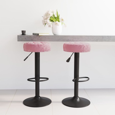 vidaXL Sgabelli da Bar 2 pz Rosa in Velluto