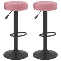 vidaXL Sgabelli da Bar 2 pz Rosa in Velluto
