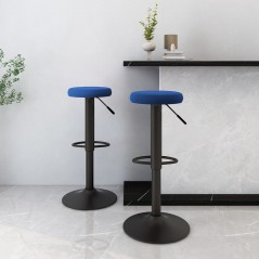 vidaXL Sgabelli da Bar 2 pz Blu in Velluto