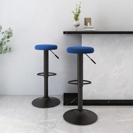vidaXL Sgabelli da Bar 2 pz Blu in Velluto