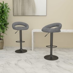 vidaXL Sgabelli da Bar 2 pz Grigio Chiaro in Velluto