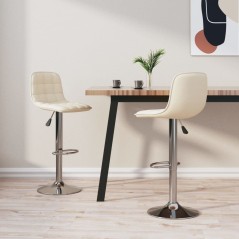 vidaXL Sgabelli da Bar 2 pz Crema in Tessuto