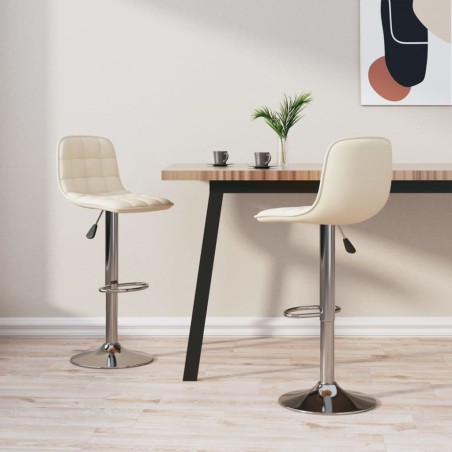 vidaXL Sgabelli da Bar 2 pz Crema in Tessuto