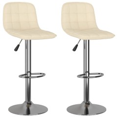 vidaXL Sgabelli da Bar 2 pz Crema in Tessuto