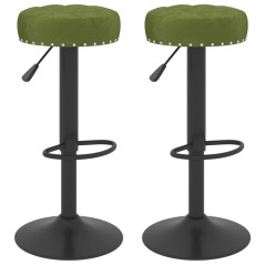 vidaXL Sgabelli da Bar 2 pz Verde Chiaro in Velluto
