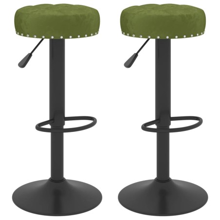 vidaXL Sgabelli da Bar 2 pz Verde Chiaro in Velluto