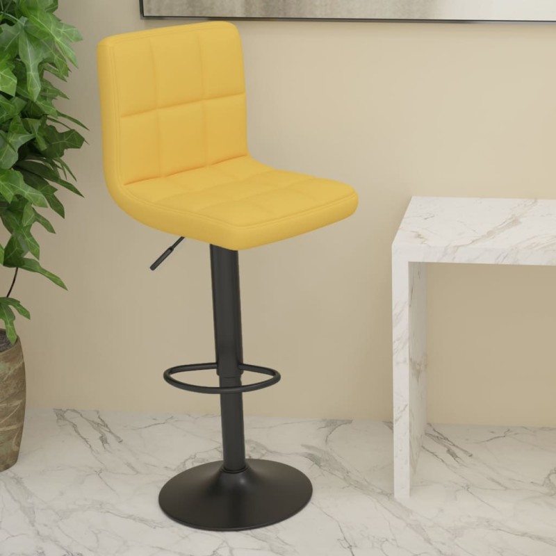 vidaXL Sgabello da Bar Giallo Senape in Tessuto