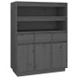 Credenza Grigia 89x40x116,5 cm in Legno Massello di Pino Credenza Grigia 89x40x116,5 cm in Legno Massello di Pino
