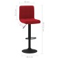 vidaXL Sgabello da Bar Rosso Vino in Velluto vidaXL Sgabello da Bar Rosso Vino in Velluto