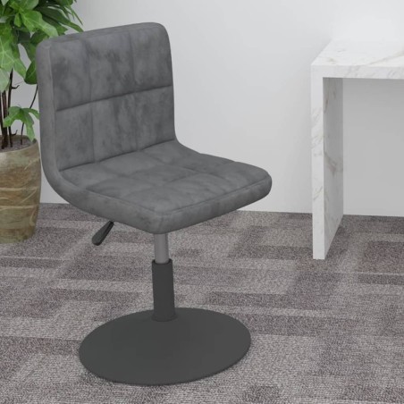 vidaXL Sgabello da Bar Girevole Grigio Scuro in Velluto