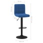 vidaXL Sgabello da Bar Blu in Velluto