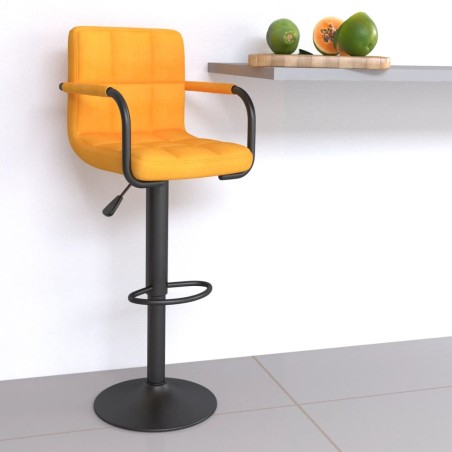 vidaXL Sgabello da Bar Giallo Senape in Tessuto