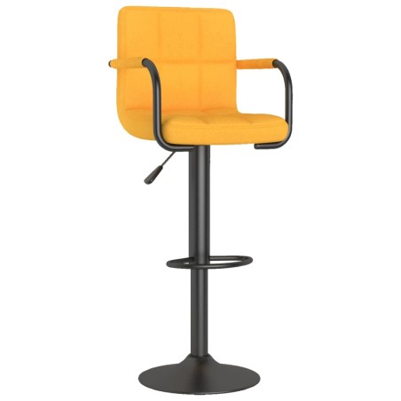 vidaXL Sgabello da Bar Giallo Senape in Tessuto