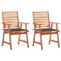 vidaXL Sedie da Pranzo da Esterni con Cuscini 2 pz Massello di Acacia vidaXL Sedie da Pranzo da Esterni con Cuscini 2 pz Massello di Acacia