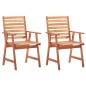 vidaXL Sedie da Pranzo da Esterni con Cuscini 2 pz Massello di Acacia vidaXL Sedie da Pranzo da Esterni con Cuscini 2 pz Massello di Acacia