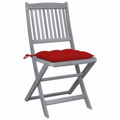 vidaXL Sedie da Giardino Pieghevoli 2 pz con Cuscini Massello Acacia
