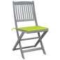 vidaXL Sedie da Giardino Pieghevoli 4pz con Cuscini in Massello Acacia vidaXL Sedie da Giardino Pieghevoli 4pz con Cuscini in Massello Acacia