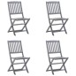 vidaXL Sedie da Giardino Pieghevoli 4pz con Cuscini in Massello Acacia vidaXL Sedie da Giardino Pieghevoli 4pz con Cuscini in Massello Acacia