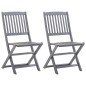 vidaXL Sedie da Giardino Pieghevoli 2pz con Cuscini in Massello Acacia vidaXL Sedie da Giardino Pieghevoli 2pz con Cuscini in Massello Acacia
