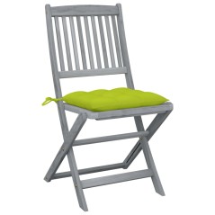 vidaXL Sedie da Giardino Pieghevoli 2 pz con Cuscini Massello Acacia