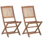 vidaXL Sedie da Giardino Pieghevoli 2 pz con Cuscini Massello Acacia vidaXL Sedie da Giardino Pieghevoli 2 pz con Cuscini Massello Acacia