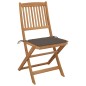 vidaXL Sedie da Giardino Pieghevoli 4 pz con Cuscini Massello Acacia vidaXL Sedie da Giardino Pieghevoli 4 pz con Cuscini Massello Acacia