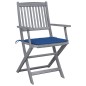 vidaXL Sedie da Giardino Pieghevoli 2pz con Cuscini in Massello Acacia vidaXL Sedie da Giardino Pieghevoli 2pz con Cuscini in Massello Acacia