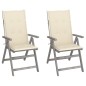 vidaXL Sedie da Giardino Reclinabili 2pz con Cuscini Massello Acacia vidaXL Sedie da Giardino Reclinabili 2pz con Cuscini Massello Acacia