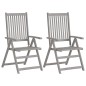 vidaXL Sedie da Giardino Reclinabili 2pz con Cuscini Massello Acacia vidaXL Sedie da Giardino Reclinabili 2pz con Cuscini Massello Acacia