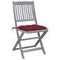 vidaXL Sedie da Giardino Pieghevoli 2 pz con Cuscini Massello Acacia vidaXL Sedie da Giardino Pieghevoli 2 pz con Cuscini Massello Acacia