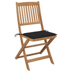 vidaXL Sedie da Giardino Pieghevoli 2 pz con Cuscini Massello Acacia