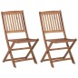 vidaXL Sedie da Giardino Pieghevoli 2 pz con Cuscini Massello Acacia vidaXL Sedie da Giardino Pieghevoli 2 pz con Cuscini Massello Acacia