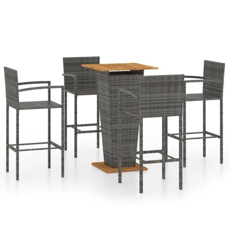 vidaXL Set Bar da Giardino 5 pz Grigio