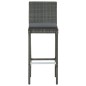 vidaXL Set da Bar da Giardino 5 pz con Cuscini in Polyrattan Grigio