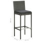 vidaXL Set da Bar da Giardino 5 pz con Cuscini in Polyrattan Grigio